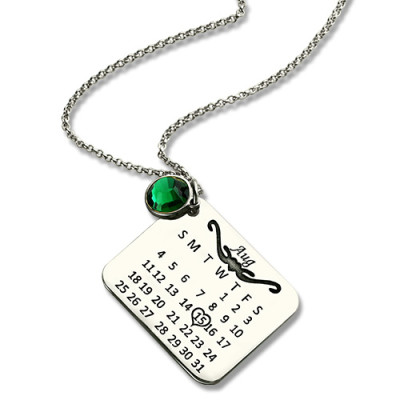 Birthstone Birthday Calendar Personalised Necklace Gifts Sterling Silver  - AMAZINGNECKLACE.COM