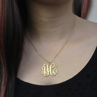 Solid Gold Taylor Swift Style Monogram Personalised Necklace 18ct - AMAZINGNECKLACE.COM