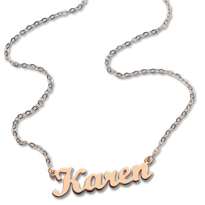 18ct Rose Gold Plated Karen Style Name Personalised Necklace - AMAZINGNECKLACE.COM