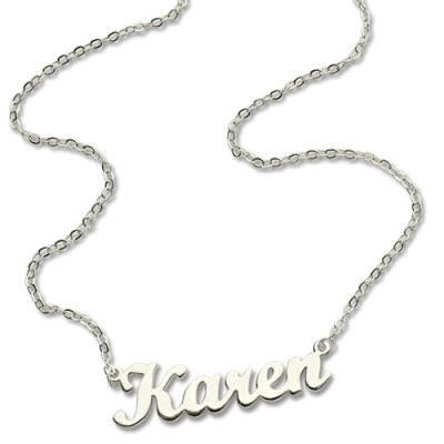 Personalised Script Name Necklace Sterling Silver - AMAZINGNECKLACE.COM