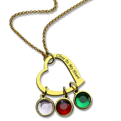 Personalised Close to My Heart Necklace 18ct Gold Plated - AMAZINGNECKLACE.COM