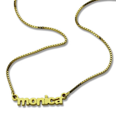 Personalised Small Lowercase Name Necklace in 18ct Gold Plated - AMAZINGNECKLACE.COM