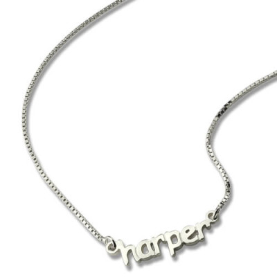 Personalised Mini Name Letter Necklace Sterling Silver - AMAZINGNECKLACE.COM