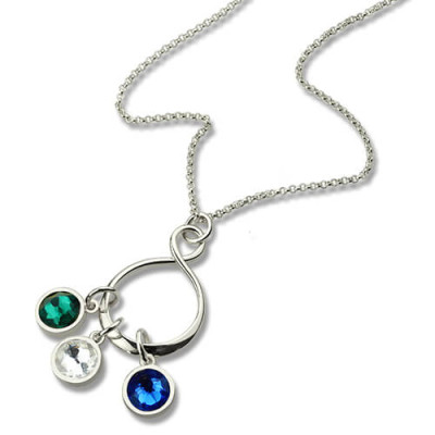 Personalised Birthstone Infinity Charm Necklace  - AMAZINGNECKLACE.COM