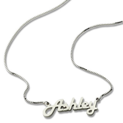 Sterling Silver Retro Name Personalised Necklace - AMAZINGNECKLACE.COM