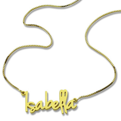 Small Name Personalised Necklace For Women in 18ct Gold Plated - AMAZINGNECKLACE.COM