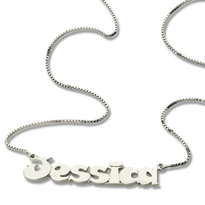 Kids Comic Name Personalised Necklace Sterling Silver - AMAZINGNECKLACE.COM