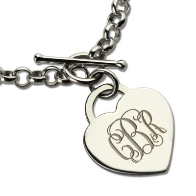 Personalised Monogram Charm Bracelet For Her Silver - AMAZINGNECKLACE.COM