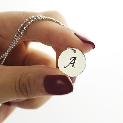 Personalised Initial Discs Necklace Silver - AMAZINGNECKLACE.COM