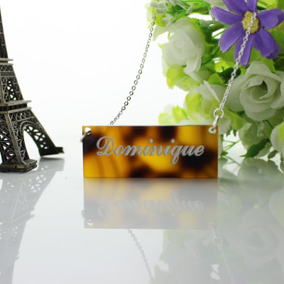 Personalised Acrylic Bar Carrie Name Necklace - AMAZINGNECKLACE.COM