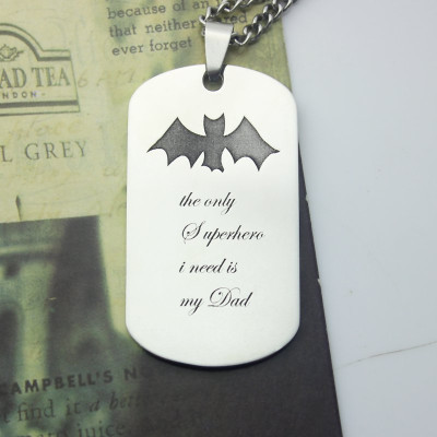 Man's Dog Tag Bat Name Personalised Necklace - AMAZINGNECKLACE.COM