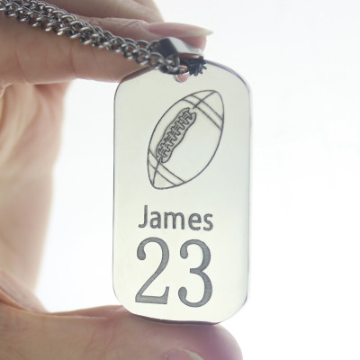 Man's Dog Tag Rugby Name Personalised Necklace - AMAZINGNECKLACE.COM