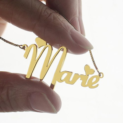 Personalised Nameplate Necklace for Girls 18ct Gold Plated - AMAZINGNECKLACE.COM