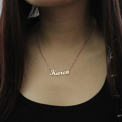 18ct Rose Gold Plated Karen Style Name Personalised Necklace - AMAZINGNECKLACE.COM