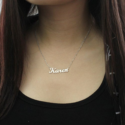 Personalised Script Name Necklace Sterling Silver - AMAZINGNECKLACE.COM