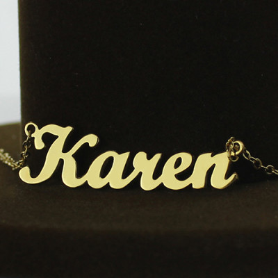 Gold Plated 925 Silver Karen Style Name Personalised Necklace - AMAZINGNECKLACE.COM