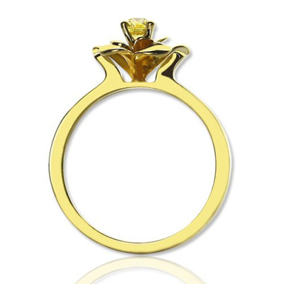Promise Rose Personalised Ring for Her with Birthstone 18ct Gold Plated  - AMAZINGNECKLACE.COM