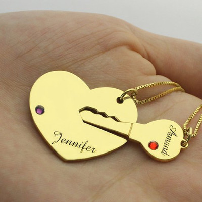 Key to My Heart Couple Name Pendant Personalised Necklaces Gold - AMAZINGNECKLACE.COM