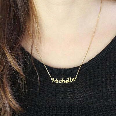 HandWriting Name Personalised Necklace 18ct Gold Plate - AMAZINGNECKLACE.COM