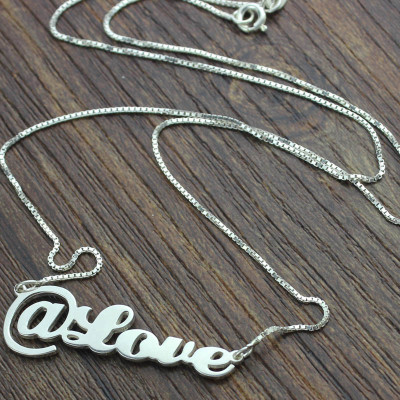 Twitter At Symbol Name Personalised Necklace Sterling Silver - AMAZINGNECKLACE.COM