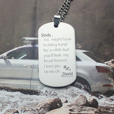 Man's Dog Tag Love and Family Theme Name Personalised Necklace - AMAZINGNECKLACE.COM
