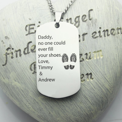 Father' Day Gift Dog Tag Name Personalised Necklace - AMAZINGNECKLACE.COM