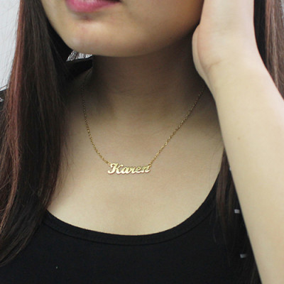 18ct Gold Plated Karen Style Name Personalised Necklace - AMAZINGNECKLACE.COM