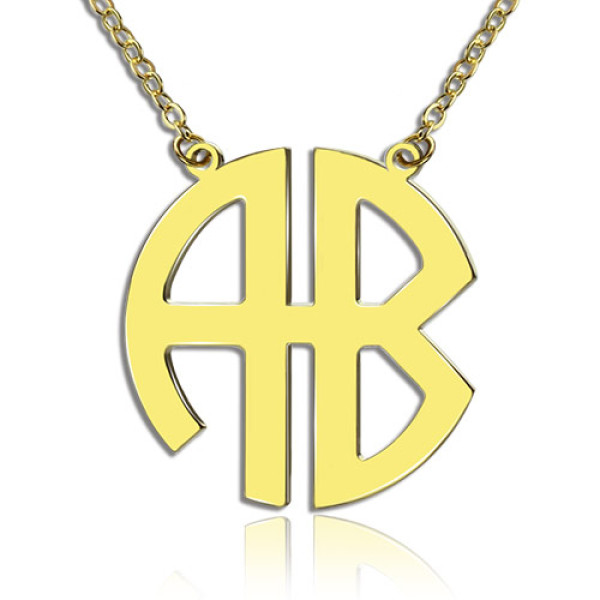 18ct Gold Plated 2 Letters Capital Monogram Personalised Necklace - AMAZINGNECKLACE.COM