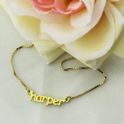 Personalised Mini Name Necklace 18ct Gold Plated - AMAZINGNECKLACE.COM