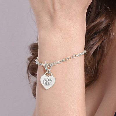 Personalised Monogram Charm Bracelet For Her Silver - AMAZINGNECKLACE.COM