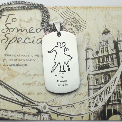 Dancing Theme Dog Tag Name Personalised Necklace - AMAZINGNECKLACE.COM