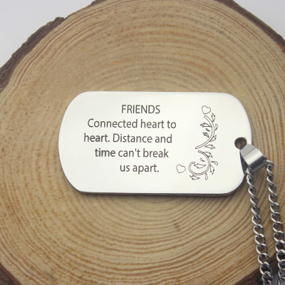 Best Friends Dog Tag Name Personalised Necklace - AMAZINGNECKLACE.COM