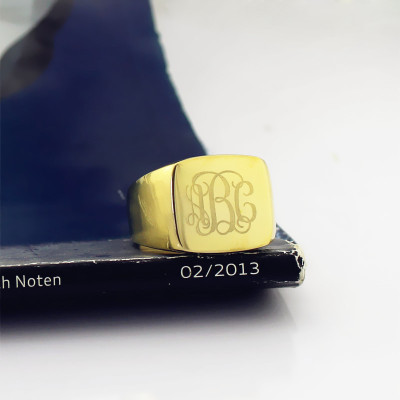 18ct Gold Plated Fashion Monogram Initial Personalised Ring - AMAZINGNECKLACE.COM