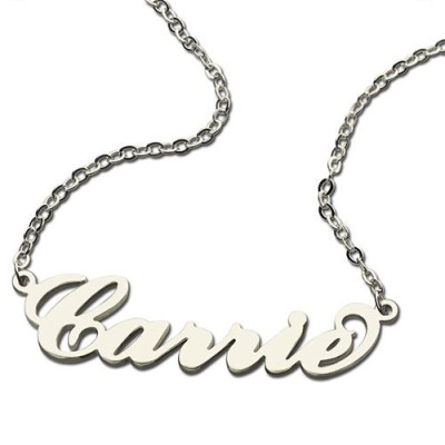 Personalised Carrie Name Necklace Sterling Silver - AMAZINGNECKLACE.COM