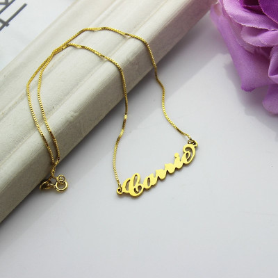 Gold Plated Sex and The City Carrie Name Personalised Necklace Box Chain - AMAZINGNECKLACE.COM
