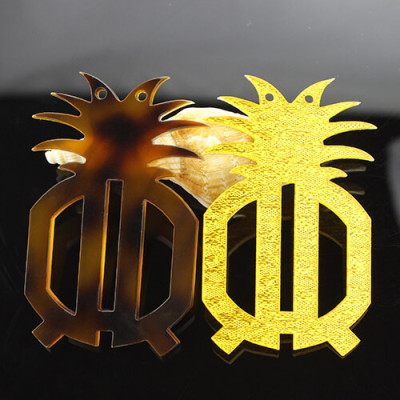 Customised Acrylic Two Initials Monogram Pineapple Personalised Necklace - AMAZINGNECKLACE.COM