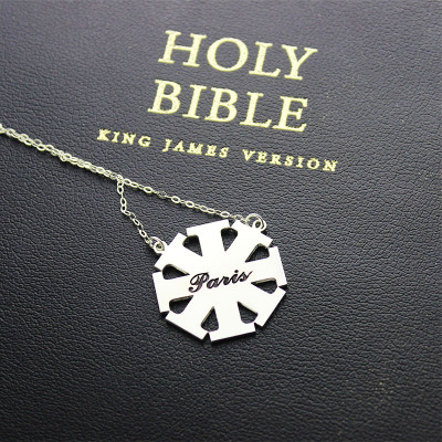 Customised Cross Personalised Necklace with Name Silver - AMAZINGNECKLACE.COM