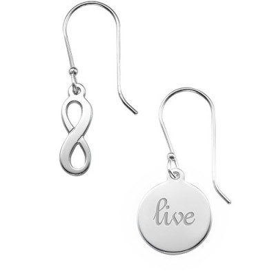 Asymmetric Personalised Earrings in Sterling Silver - AMAZINGNECKLACE.COM