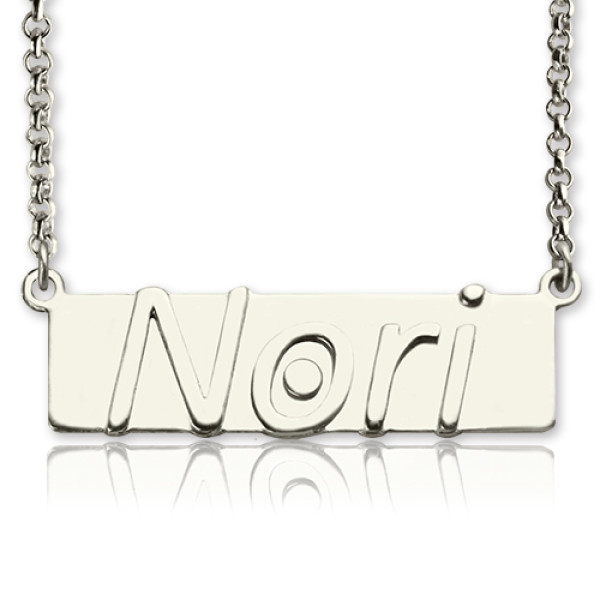 Personalised Nameplate Bar Necklace Sterling Silver - AMAZINGNECKLACE.COM