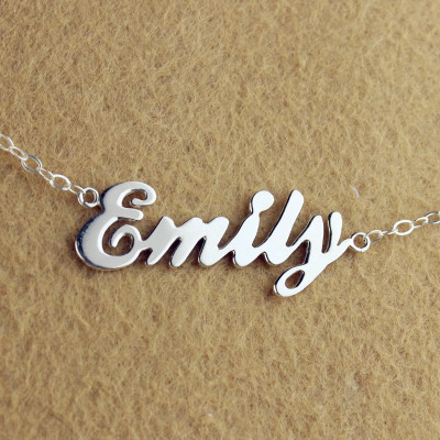 Custom Cursive Name Personalised Necklace Sterling Silver - AMAZINGNECKLACE.COM