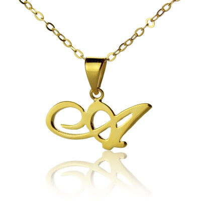 Personalised Letter Necklace 18ct Gold Plated - AMAZINGNECKLACE.COM