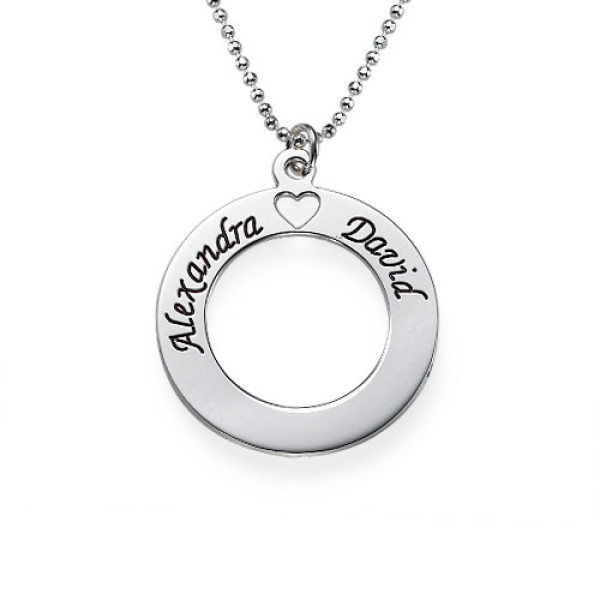 Sterling Silver Couples Love Personalised Necklace - AMAZINGNECKLACE.COM