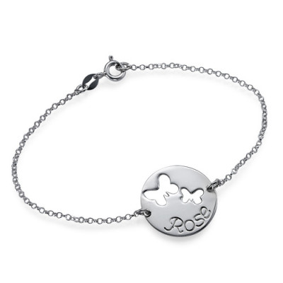 Cut Out Butterfly Personalised Bracelet/Anklet - AMAZINGNECKLACE.COM