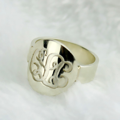 Make Your Own Monogram Itnitial Personalised Ring Sterling Silver - AMAZINGNECKLACE.COM