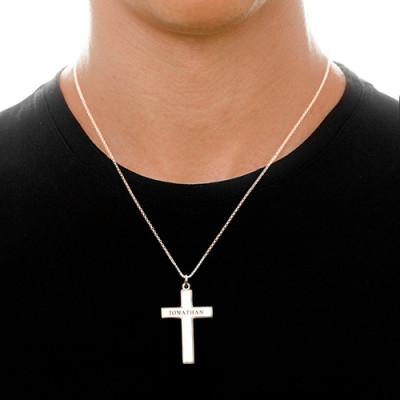 Men's Personalised Cross Necklace - AMAZINGNECKLACE.COM
