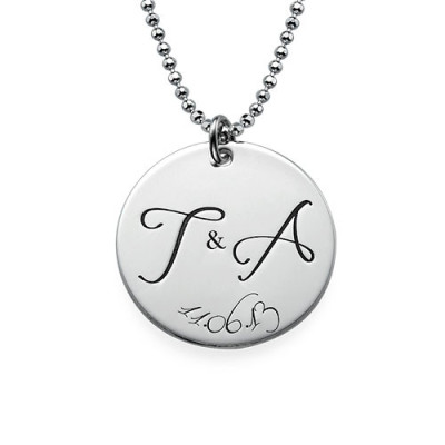 Engraved Initial Personalised Necklace with Special Date - AMAZINGNECKLACE.COM