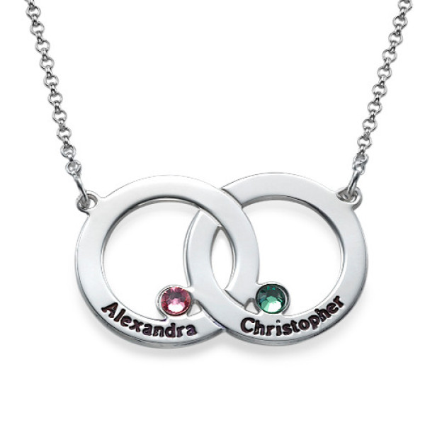 Engraved Interlocking Circle Personalised Necklace - AMAZINGNECKLACE.COM