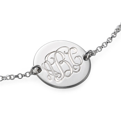 Sterling Silver Monogram Personalised Bracelet/Anklet - AMAZINGNECKLACE.COM