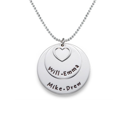 Family Personalised Necklace in Sterling Silver - AMAZINGNECKLACE.COM