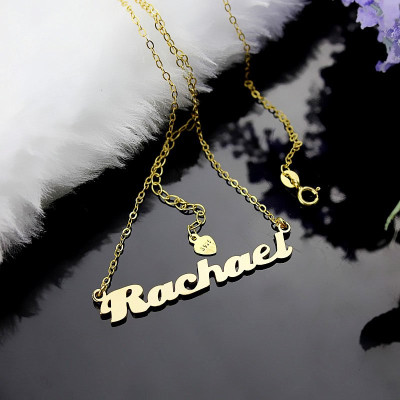 Personalised 18ct Gold Plated Silver Puff Font Name Necklace - AMAZINGNECKLACE.COM